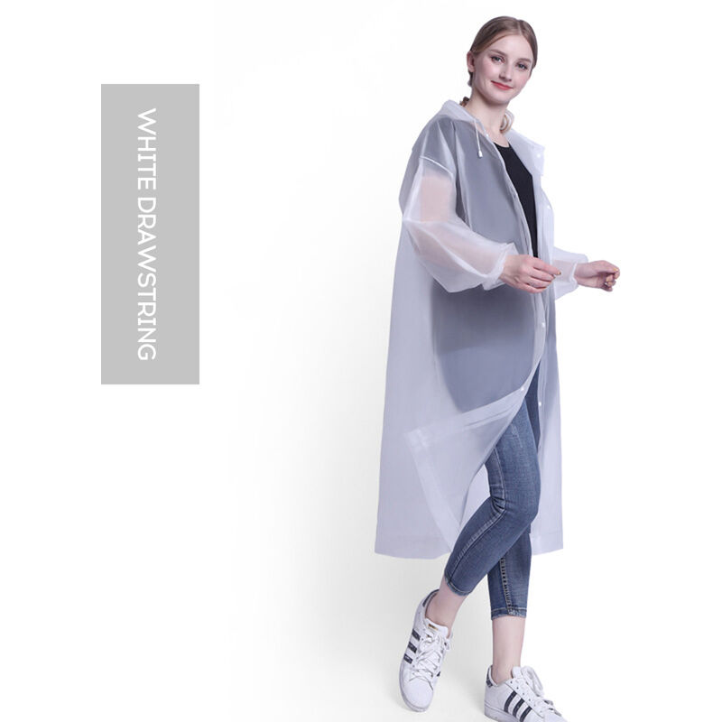 

Asupermall - Moda EVA no desechable para mujer Chubasquero engrosado Poncho de lluvia Abrigo Adulto Transparente Sudadera con capucha para exteriores