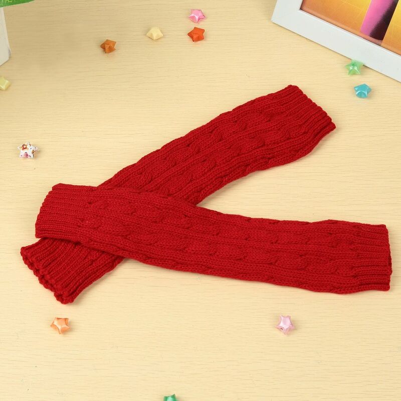 

Moda invierno hombres mujeres guantes manopla calido tejido sin dedos brazo largo Unisex,rojo