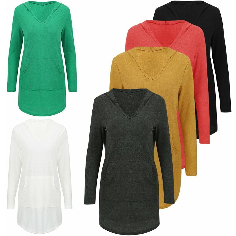 

Moda Mujer Sudaderas con capucha Solido Manga larga Bolsillo Casual Pullover Tops con capucha Blusa,Amarillo, XXXXL