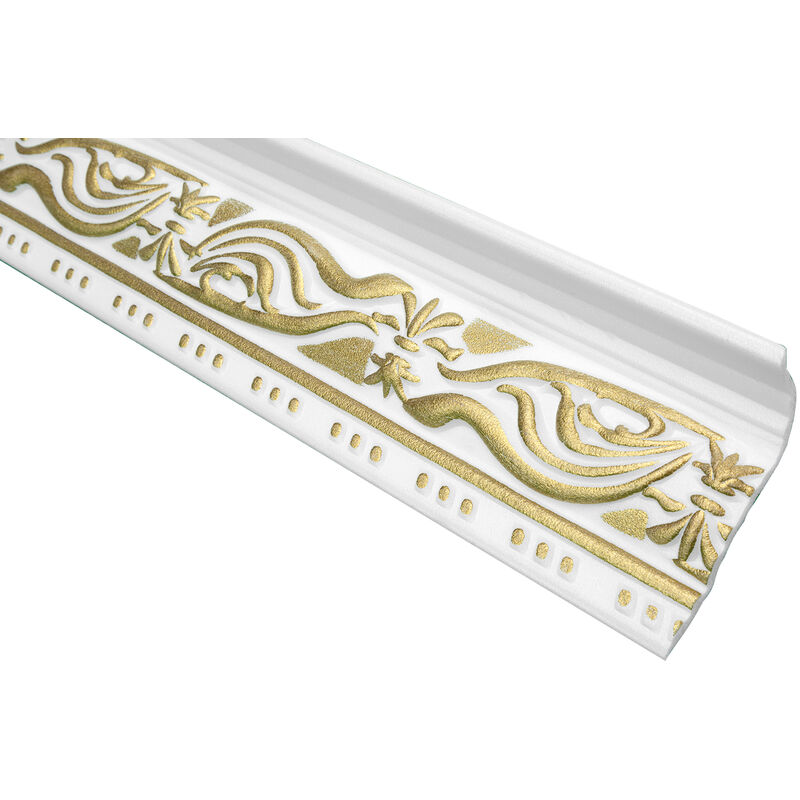 Modanatura decorativa Modanatura per soffitto Decor stucco 46x89mm M-24 gold: 40 metri / 20 strisce