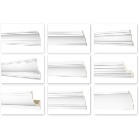 Modanature da 2 metri, tutti i modelli - Modanature lisce in PU, resistenti agli urti - Perfect AB: AB135 - 35x32 mm