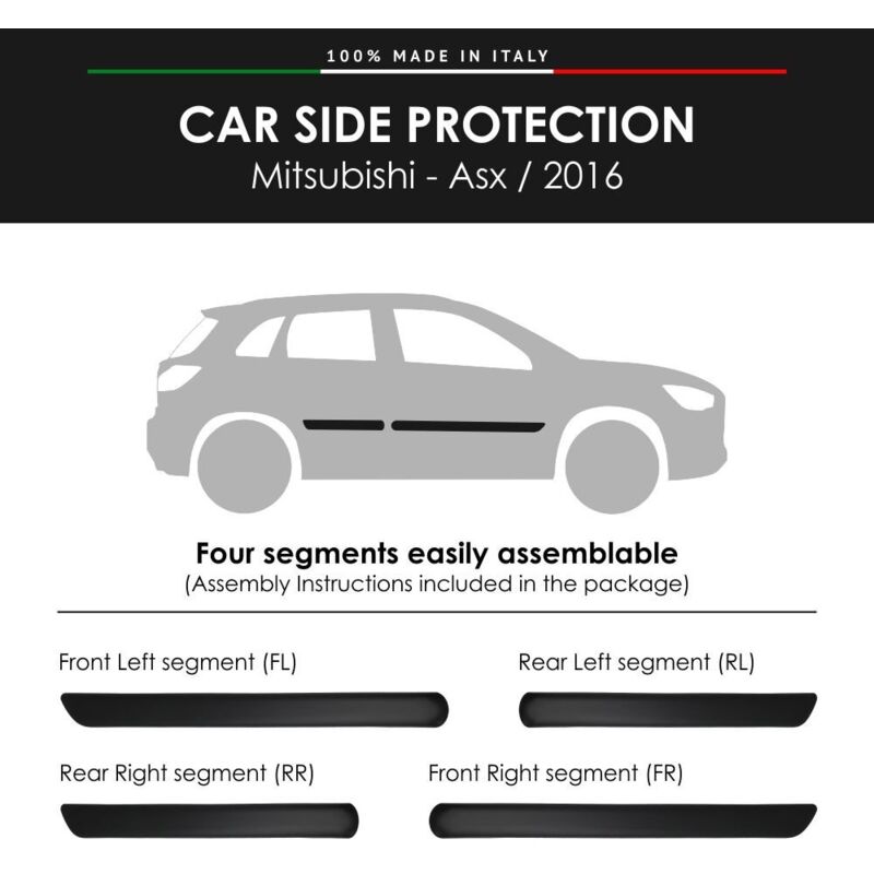 Modanature Laterali per Mitsubishi con Biadesivo 3M - Modello: ASX
