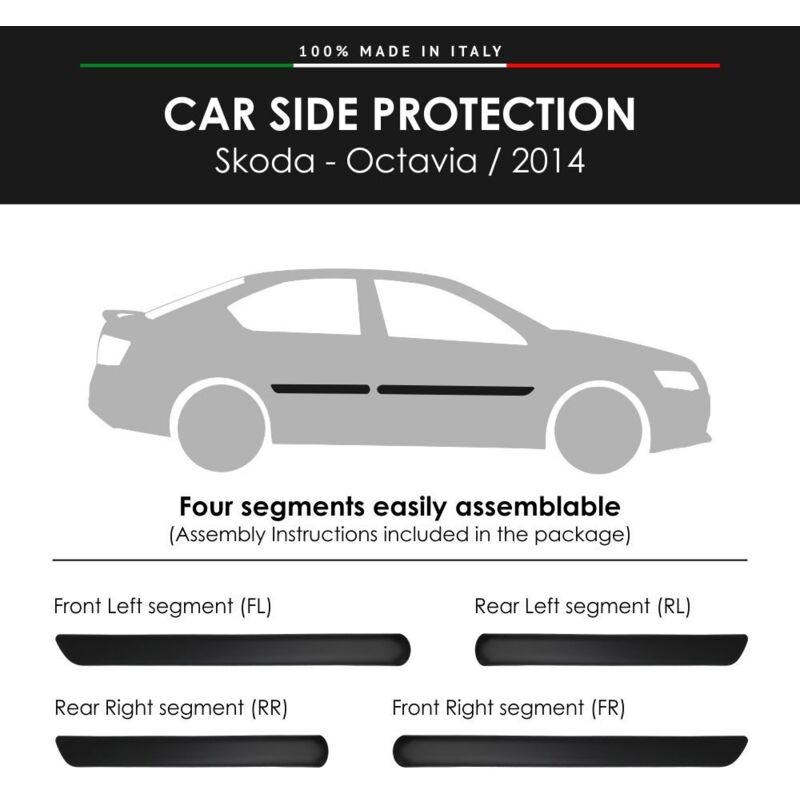 Modanature Laterali per Skoda con Biadesivo 3M - Modello: OCTAVIA