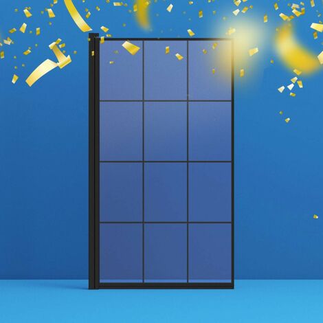 Mode 8mm black framed bath screen