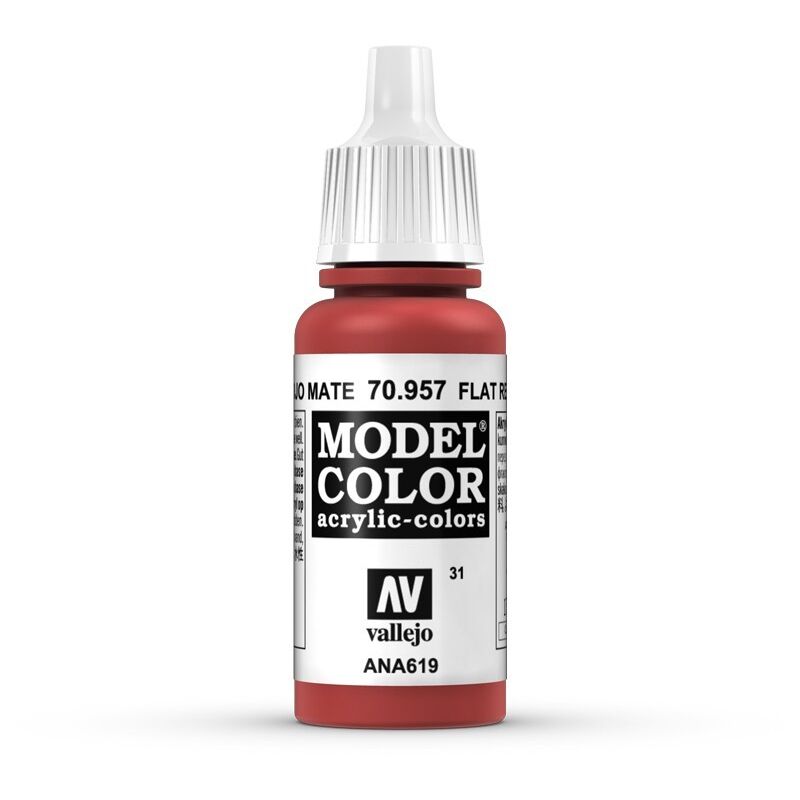 

Acrylicos Vallejo - MODEL COLOR PINTURA ACRILICA MATE 17 ML | COLOR: 957 Rojo Mate ANA619 - 957 Rojo Mate ANA619