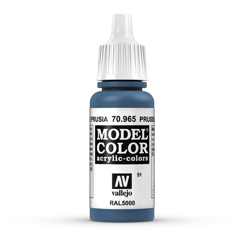 

Acrylicos Vallejo - MODEL COLOR PINTURA ACRILICA MATE 17 ML | COLOR: 965 Azul Prusia RAL 5000 - 965 Azul Prusia RAL 5000