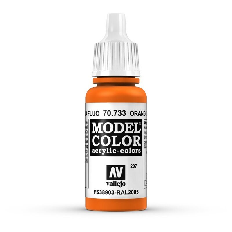 

Acrylicos Vallejo - MODEL COLOR PINTURA ACRILICA MATE 17 ML | COLOR: 733 Naranja Fluorescente Ral 2005/FS38903 - 733 Naranja Fluorescente Ral