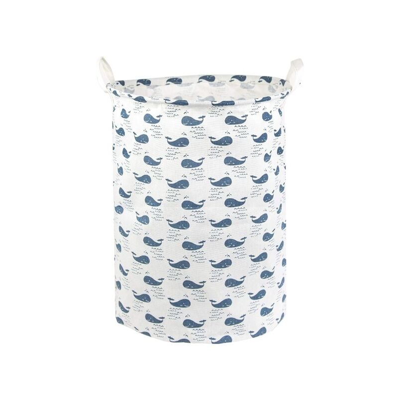 Motif de baleine bleue,Panier à linge et sac à linge en filet - conteneur de rangement pliable - panier à linge sale avec poignée - panier à