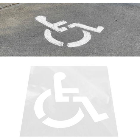 Modèle de Place de Stationnement pour Personnes Handicapées en Silicone Réutilisable - Symbole de Fauteuil Roulant pour Zones Accessibles-KZQ