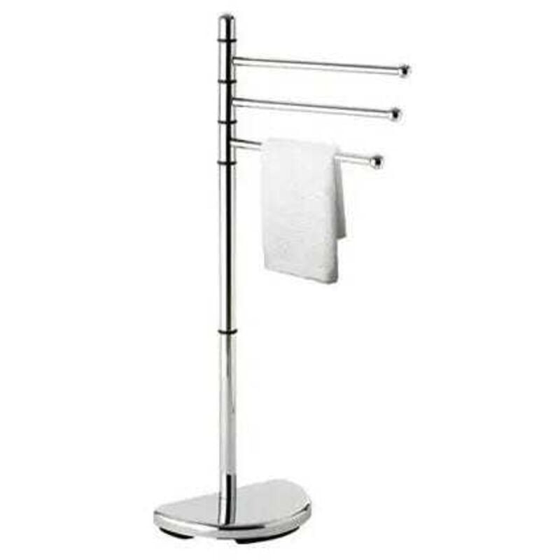 Kiamami Valentina - Set Pour Salle De Bains Porte-Serviettes En Métal Chromé Hibiscus