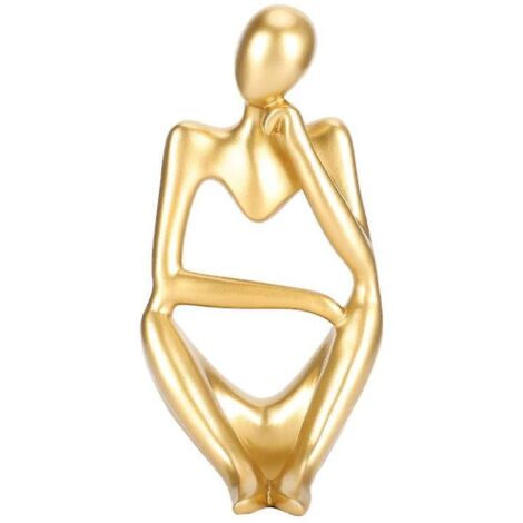 Modèle de sculpture de bureau dorée décorative pour collection de cadeaux