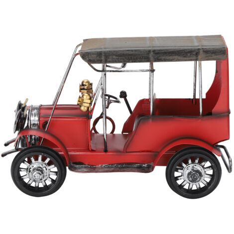 Modèle de Voiture Ancienne en Métal, Jouet Rétro Vintage, Décoration de Bureau Artisanat Fer Forgé