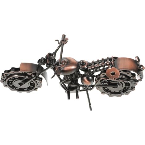 Modèle Décoratif Moto Vintage en Fer Forgé Grand Format pour Bureau Homme