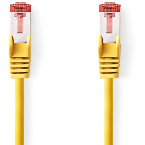 Modèle du produit : Câble réseau CAT6 RJ45 Male RJ45 Male S/FTP 1.50 m Rond LSZH Jaune Label