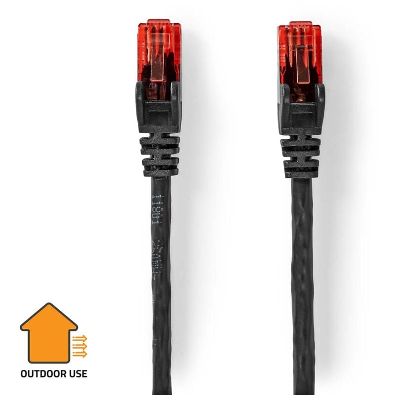 Nedis - Modèle du produit : Câble réseau CAT6 RJ45 Male RJ45 Male u/utp 75.0 m Dehors Rond pe Noir Label