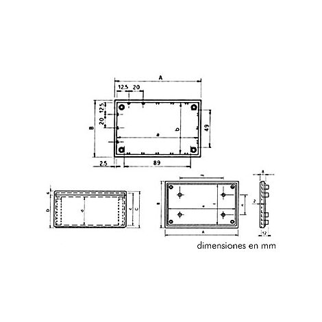 Modello di alloggiamento 'cover' - grigio - 110 x 70 x 53,9 mm