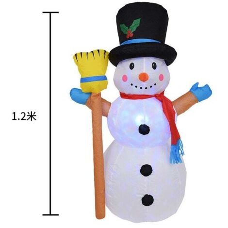 Modello gonfiabile Ulisem a forma di pupazzo di neve natalizio con luce colorata rotante, ideale per attività/feste all'aperto, decorazione natalizia creativa per interni.