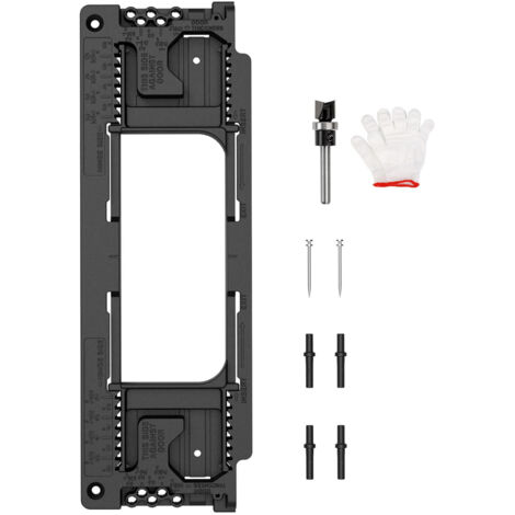 Modello per cerniera porta, dima per cerniera porta, kit di installazione cerniera a mortasa, modello per cerniera compatibile con 8 dimensioni di cerniera da 6,3 cm a 15,2 cm e 5