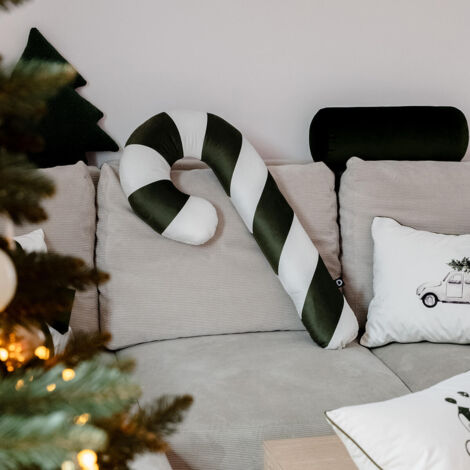 Modello per cuscino di Natale XM22 Bastoncino di zucchero oliva XXL
