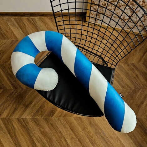 Modello per cuscino natalizio XM20 Bastoncino di zucchero blu XXL