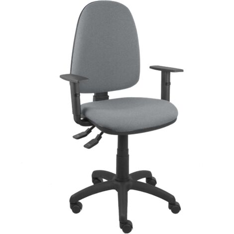 Modelo Ayna S- Silla de oficina ergonómica con mecanismo asincro y regulable en altura - Asiento y respaldo tapizados en tejido BALI color gris Brazos regulables incluidos.