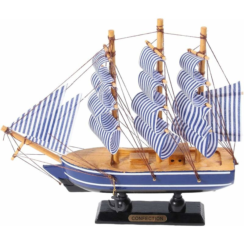 

Abcrital - Modelo de barcos náutico marino Retro hecho a mano tallado barco de madera modelo decoración del hogar regalo