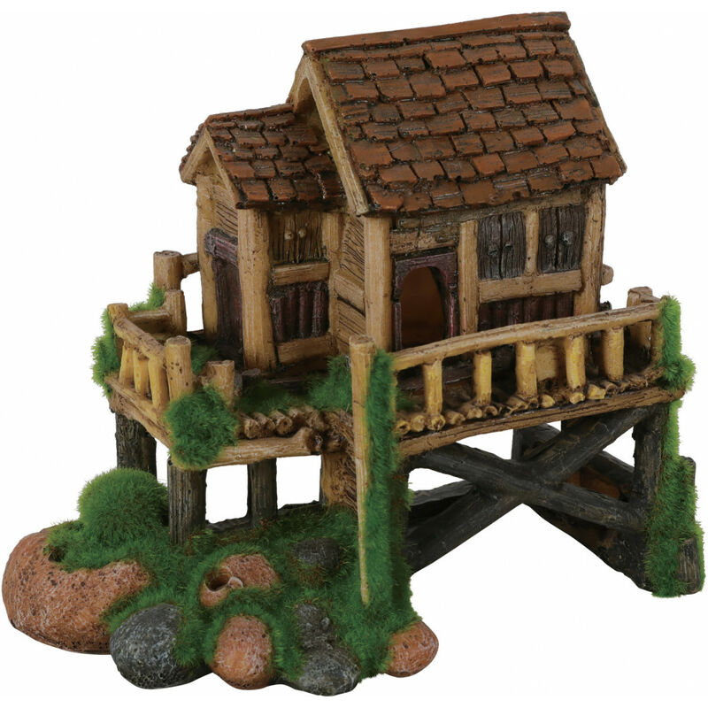 

Modelo de choza mediana ki push. 16 x 9 x 15 cm. Decoración del acuario.