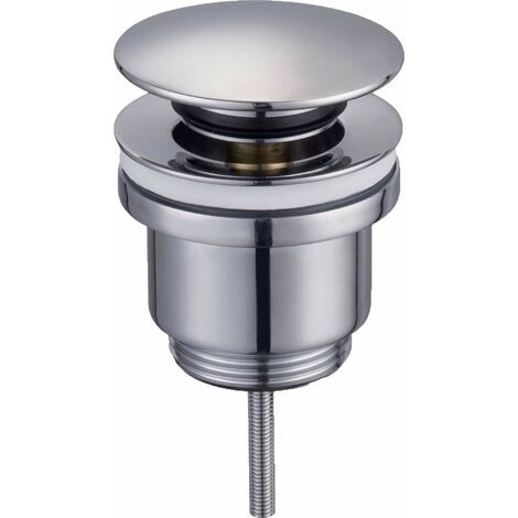 Válvula de desagüe 9cm. Tapón para lavabo y baño universal G1-1/4 cromado  redondeado - Cablematic