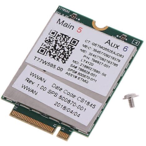 Modem LTE 4G WWAN M.2 150 Mbps pour HP Elite x2 (LT4120 X5 LTE T77W595 796928-001)