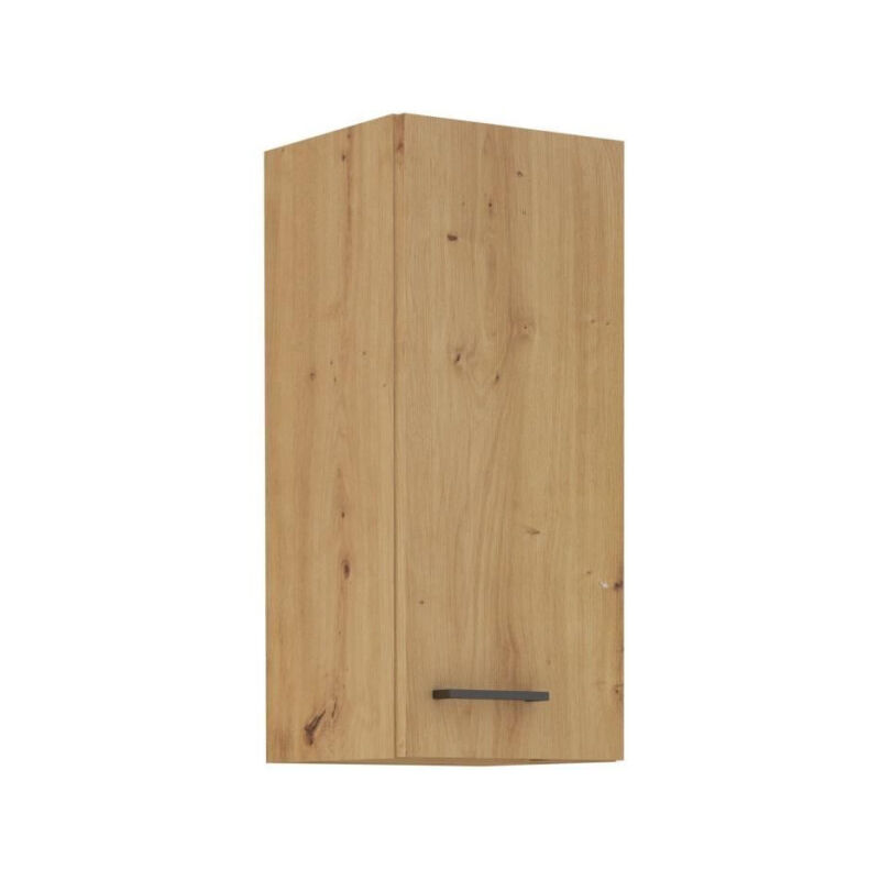 Modena - Meuble haut - 2 portes - 30 x 31 x 72 cm - Chene artisan / Noir mat