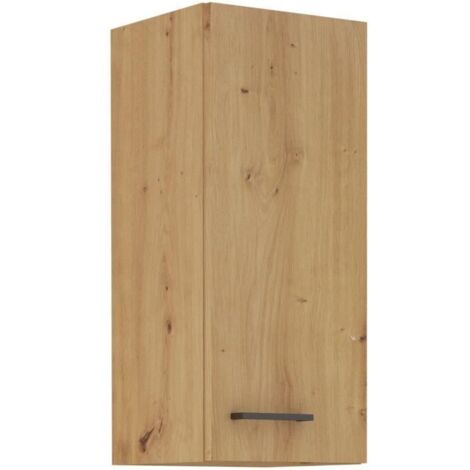 MODENA - Meuble haut - 2 portes - 30 x 31 x 72 cm - Chêne artisan / Noir mat