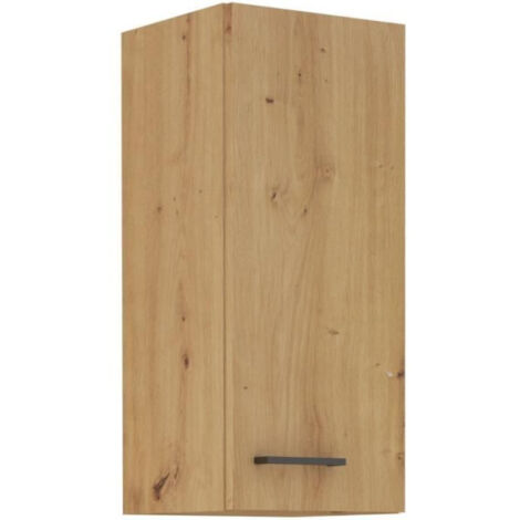 MODENA - Meuble haut - 2 portes - 30 x 31 x 72 cm - Chene artisan / Noir mat