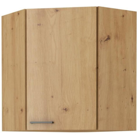 MODENA - Meuble haut d'angle - 89/89 x 31 x 71,5 cm - Chene artisan / Noir mat