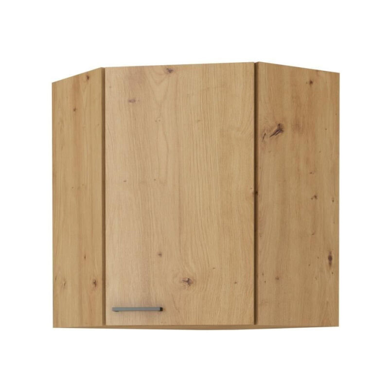 Modena - Meuble haut d'angle - 89/89 x 31 x 71,5 cm - Chene artisan / Noir mat