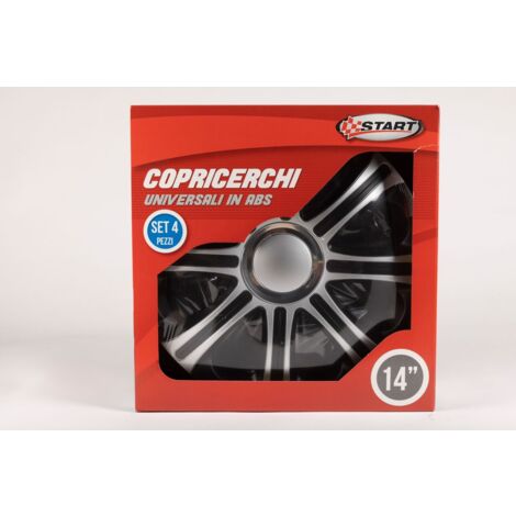 Modena ner/grig 14" set calotte auto in scatola
