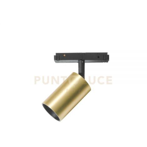 MODENA SP/G - FARETTO PROIETTORE REGOLABILE ORO PER BINARI 48V INCASTRO MAGNETICO LED 3000K 970LM 15W