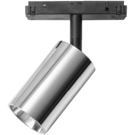 MODENA SP/P - FARETTO PROIETTORE REGOLABILE CROMO PER BINARI 48V INCASTRO MAGNETICO LED 3000K 502LM 8W