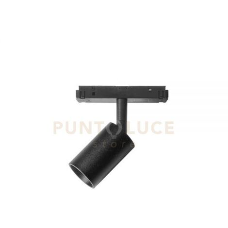 MODENA SP/P - FARETTO PROIETTORE REGOLABILE NERO PER BINARI 48V INCASTRO MAGNETICO LED 3000K 502LM 8W