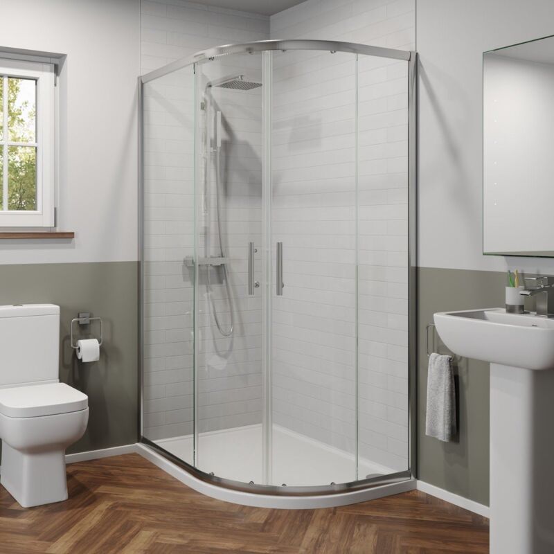 Modern 1000 x 800mm Right Hand Offset Quadrant Shower Enclosure Framed 6mm Glass