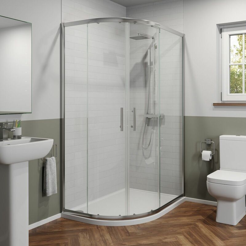 Modern 1200 x 900mm Left Hand Offset Quadrant Shower Enclosure Framed 6mm Glass