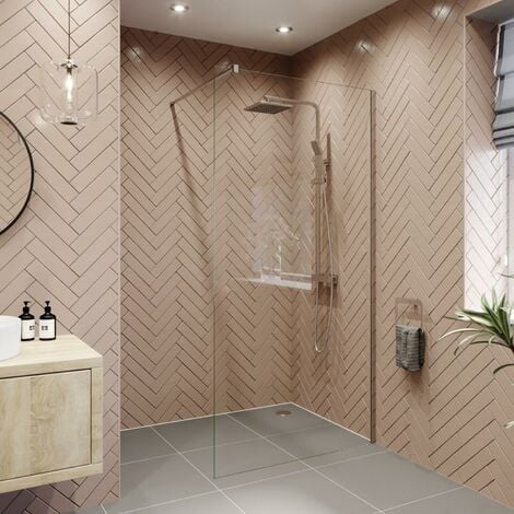 Modern 1200mm Walk In Wet Room Shower Screen Panel Easy