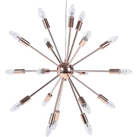 Modern 18-Light Ceiling Pendant Lamp Glam Hanging Living Room Copper Maguse