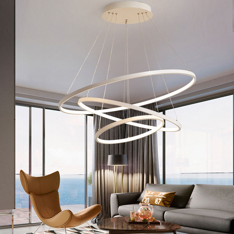 Modern 3 Circle Shape led Chandelier Ceiling Light , 40+60+80CM Dimmable