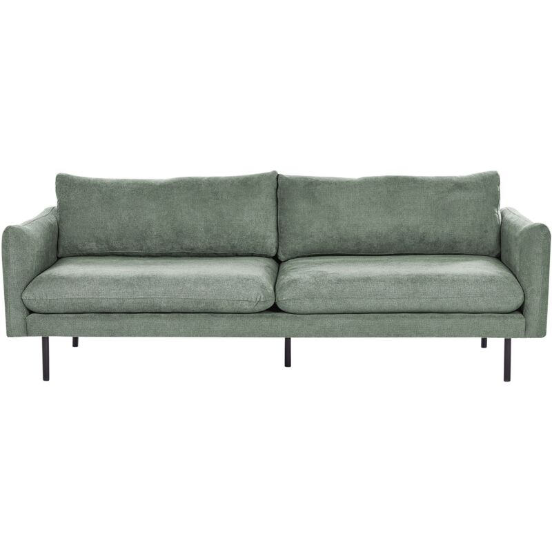 Beliani Sofa 3 Seater Vinterbro Fabric Light Green