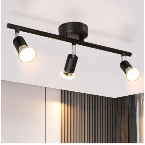 Modern 3-way ceiling spotlight, chrome wall spotlight, rotating ceiling light, surface mount (GU10 bulb not included)