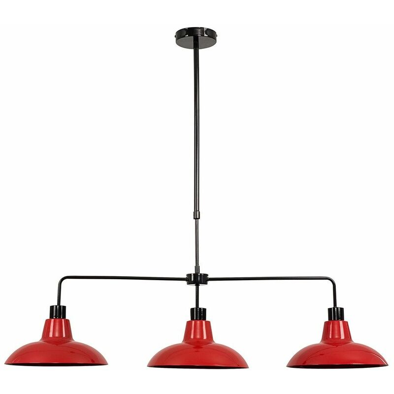 Minisun - 3 Way Rise & Fall Suspended Over Table Ceiling Light - Red