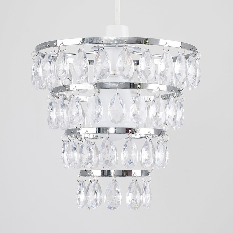 Modern 3 Tier Non Electric Acrylic Crystal Ceiling Light