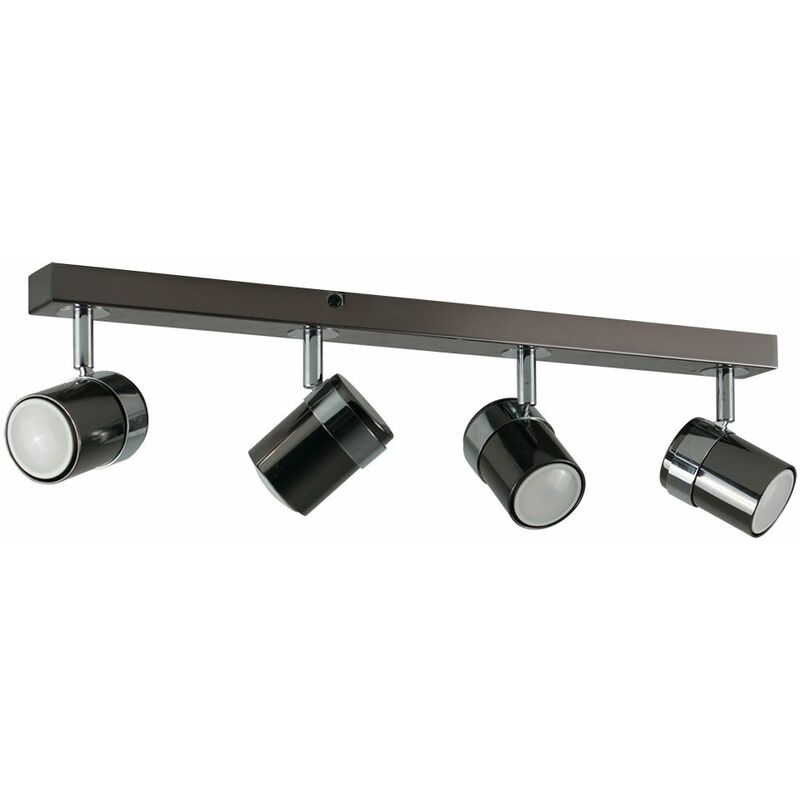Minisun - Adjustable 4 Way Ceiling Spotlight Fitting - Black Chrome