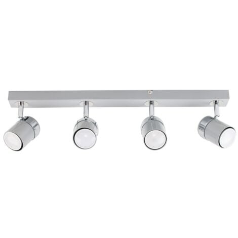 4 Way Straight Bar Ceiling Spotlight - Grey & Silver