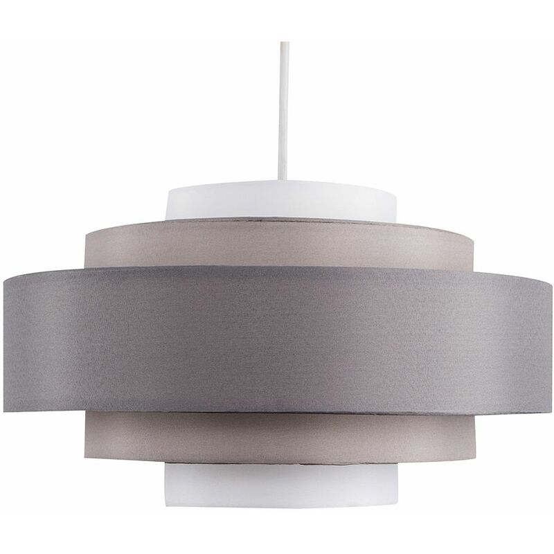 Easy Fit 5 Tier Ceiling Light Shade - Grey - Including LED Bulb